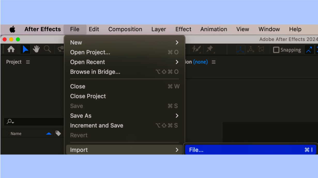 Importing footage