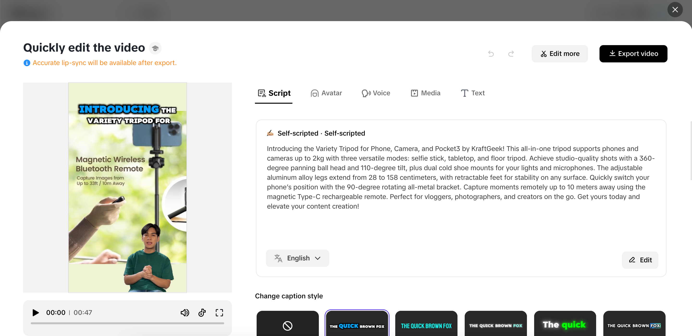 Adjust your video content