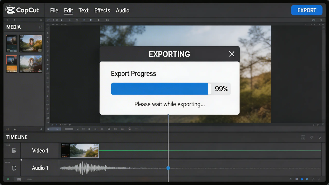 export progress at 99%