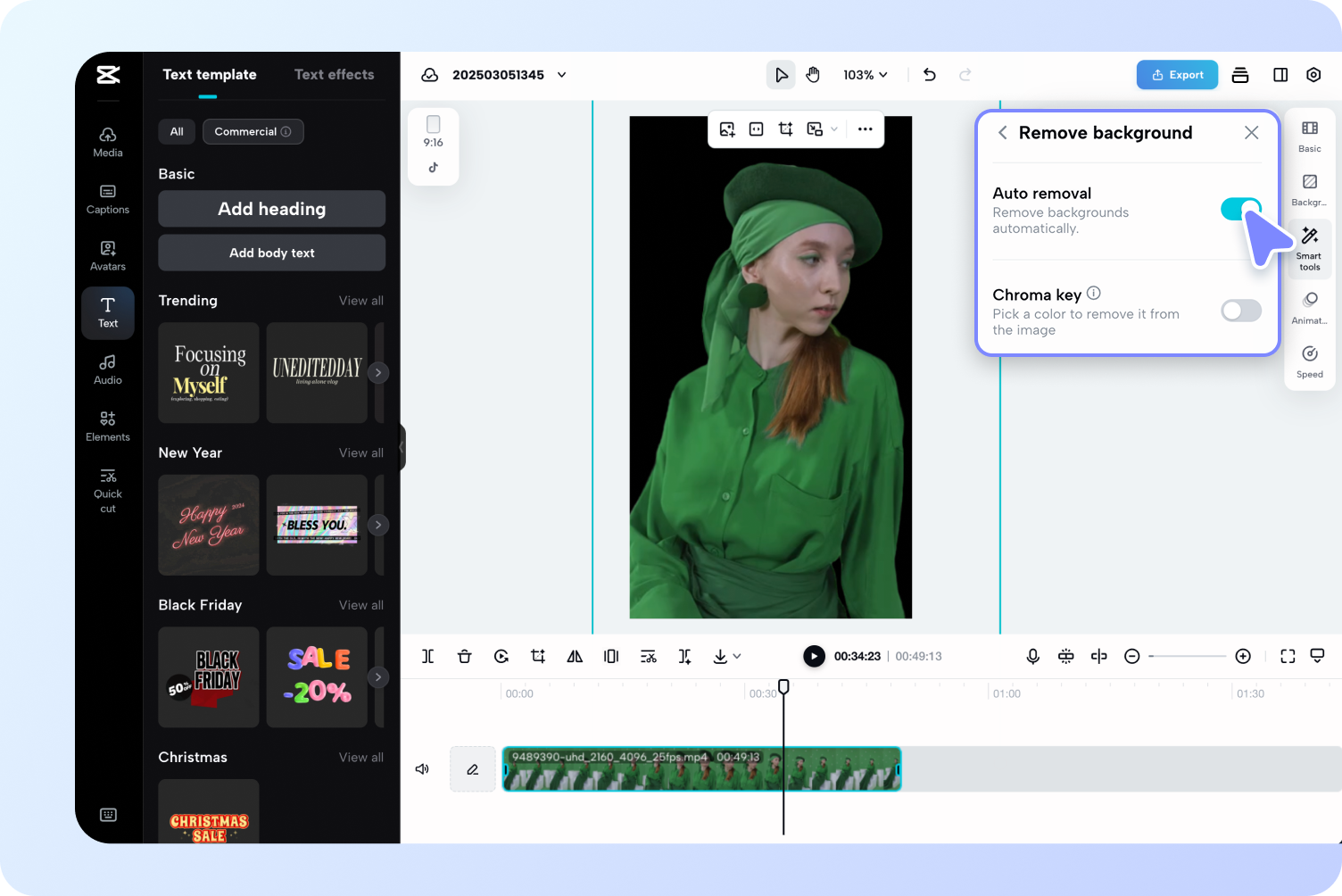 Use Auto Remove or Chroma Key