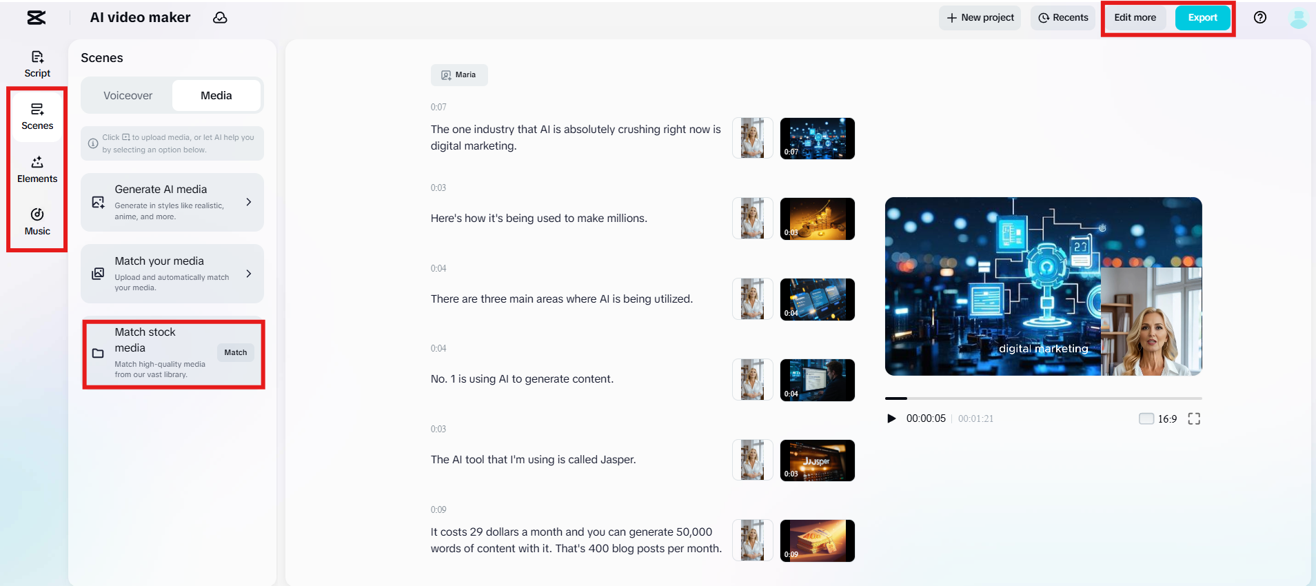 Generate media and customize