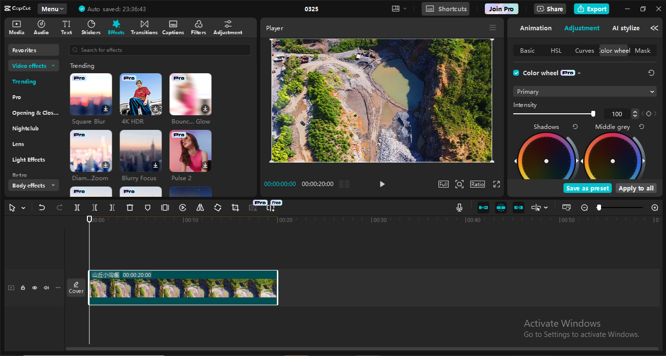 Interface of the CapCut desktop video editor - a perfect tool to optimize a Google Maps Zoom video
