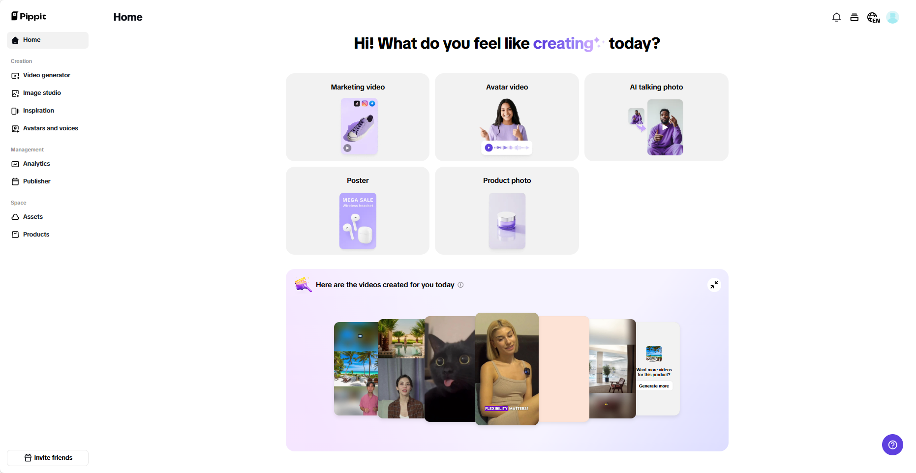 Pippit homepage