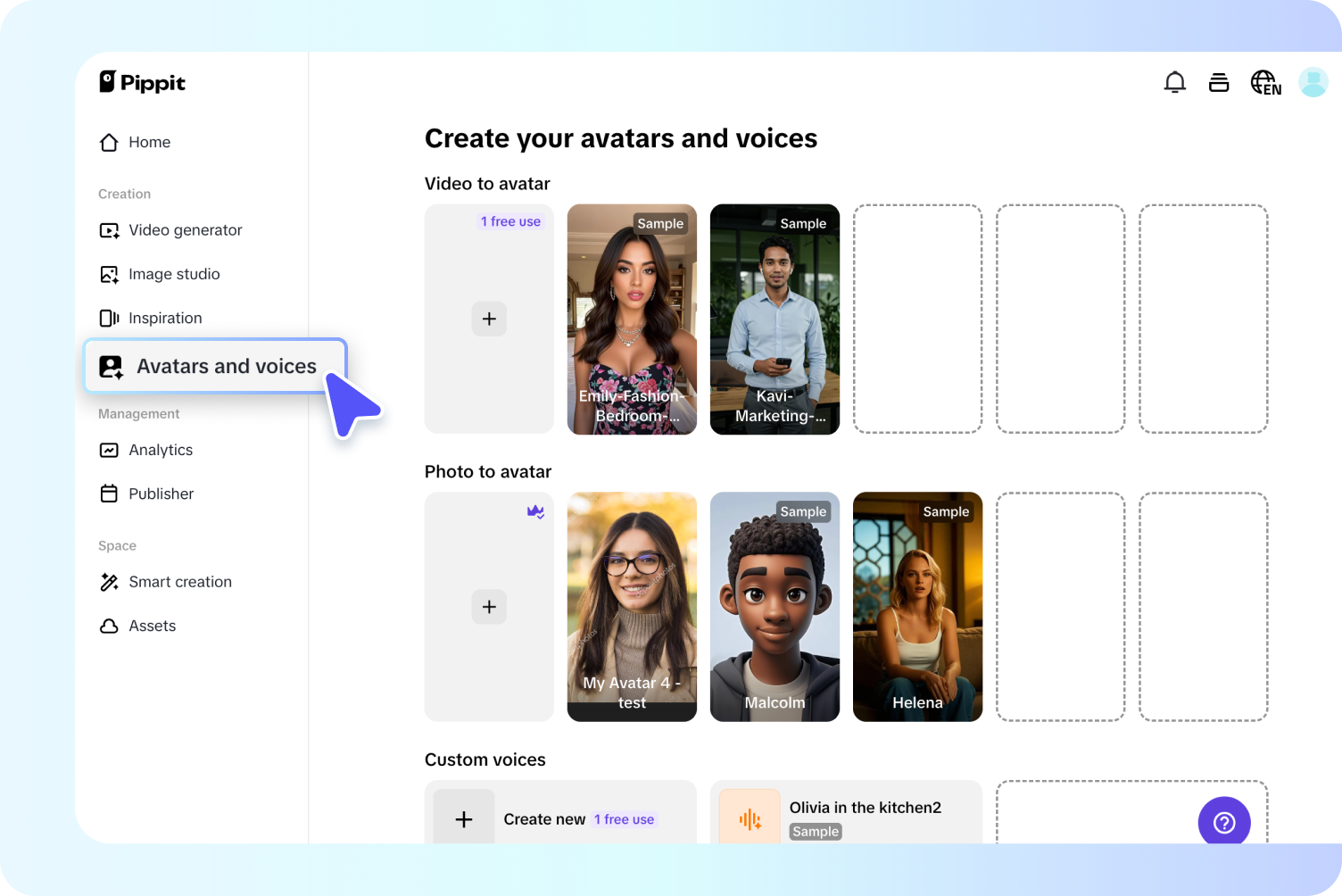 start to create your avatar video