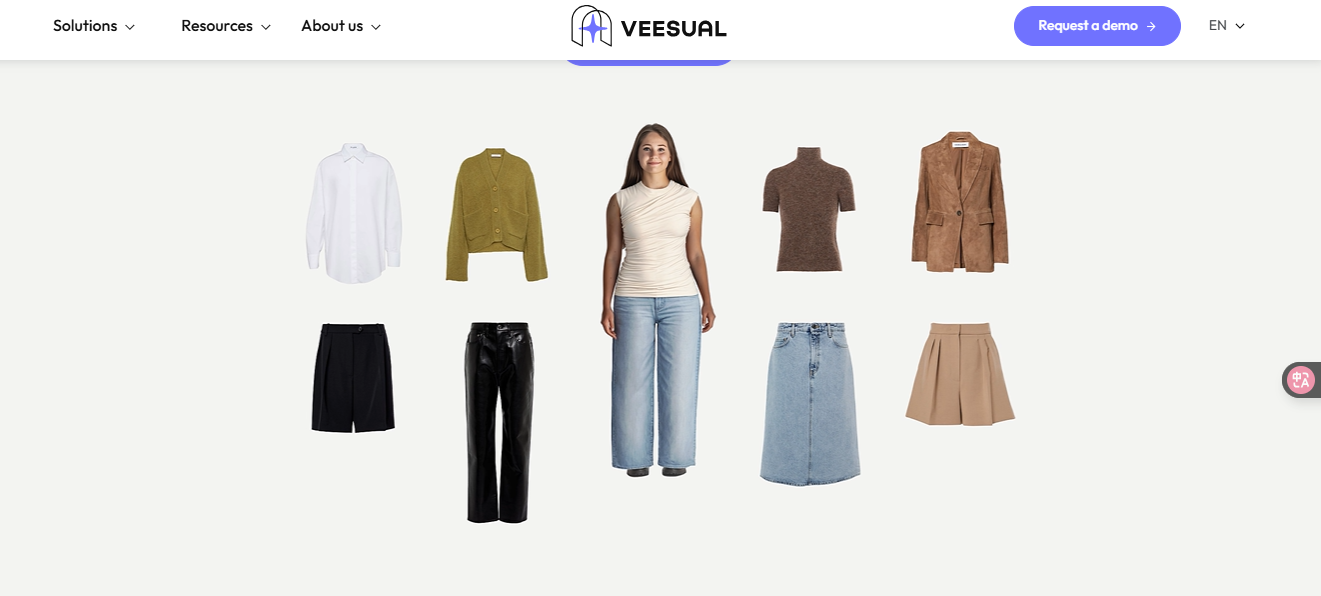 Veesual.AI models for clothing