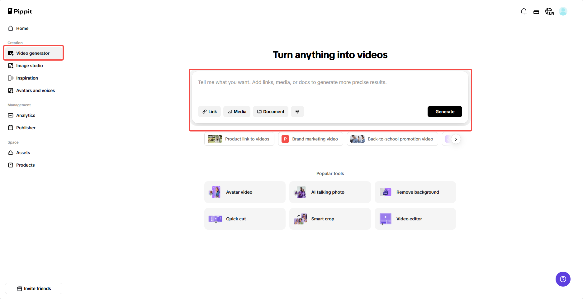 Upload anything you want to create