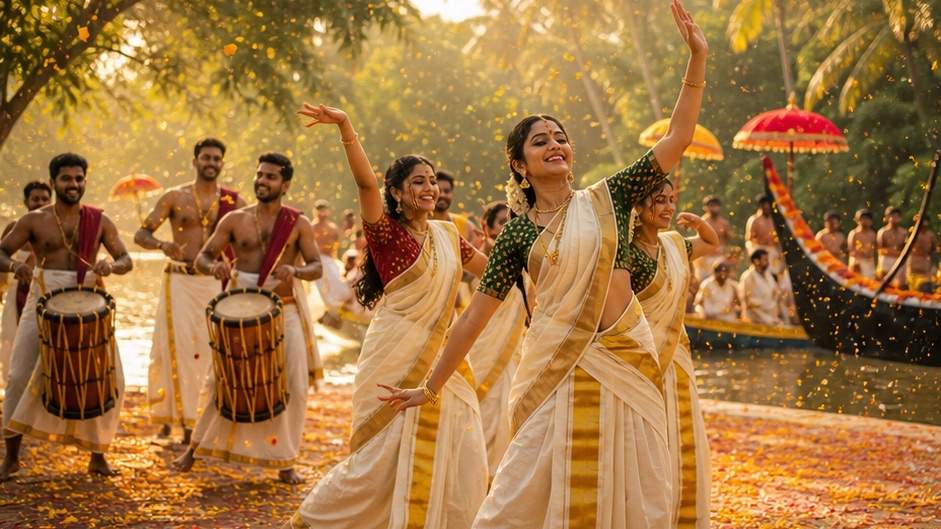 Goldene Stunde Strandporträt eines fiktiven Erwachsenen Onam Video Prompts