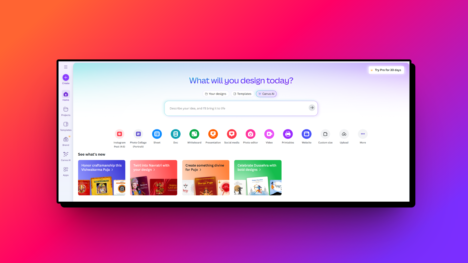 Choose the project you want to work upon
