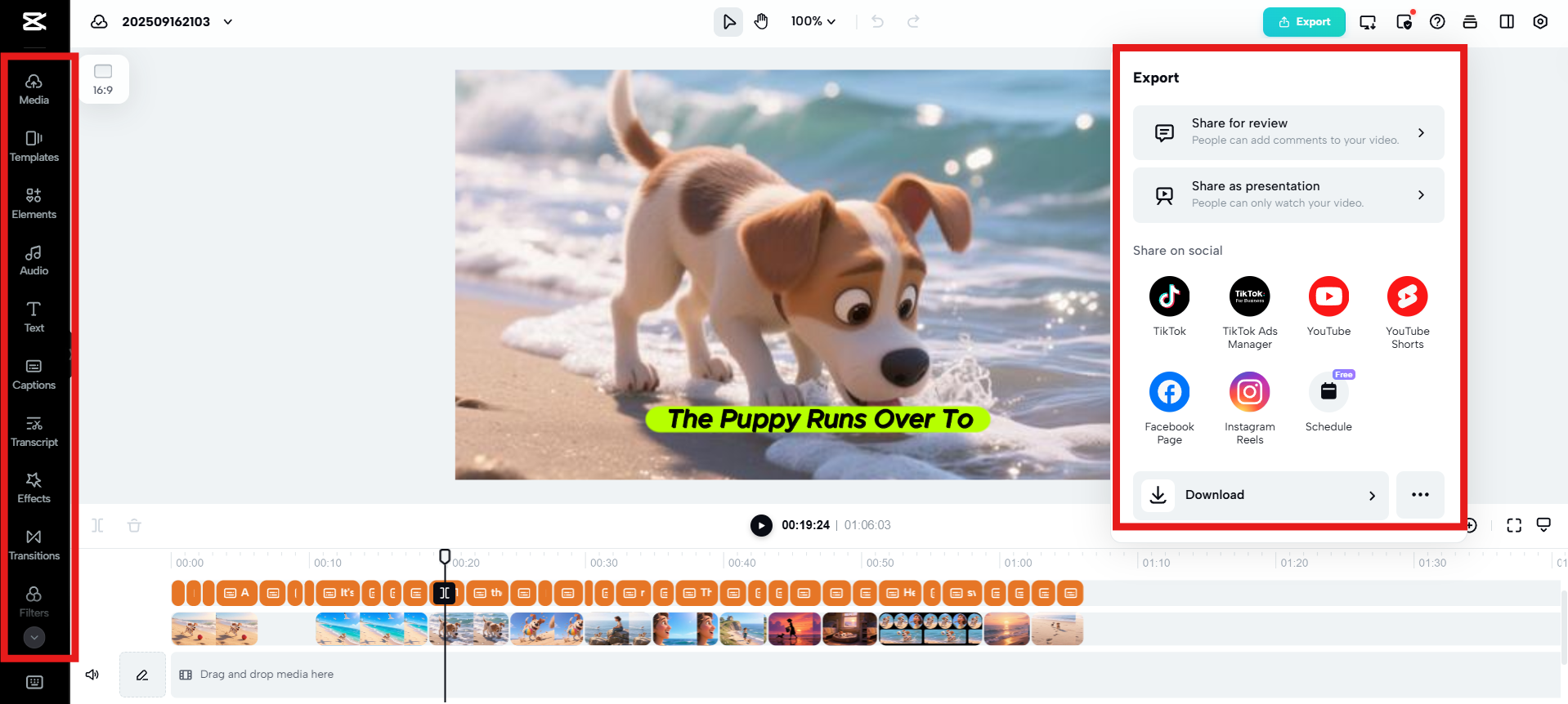 Refine and export video