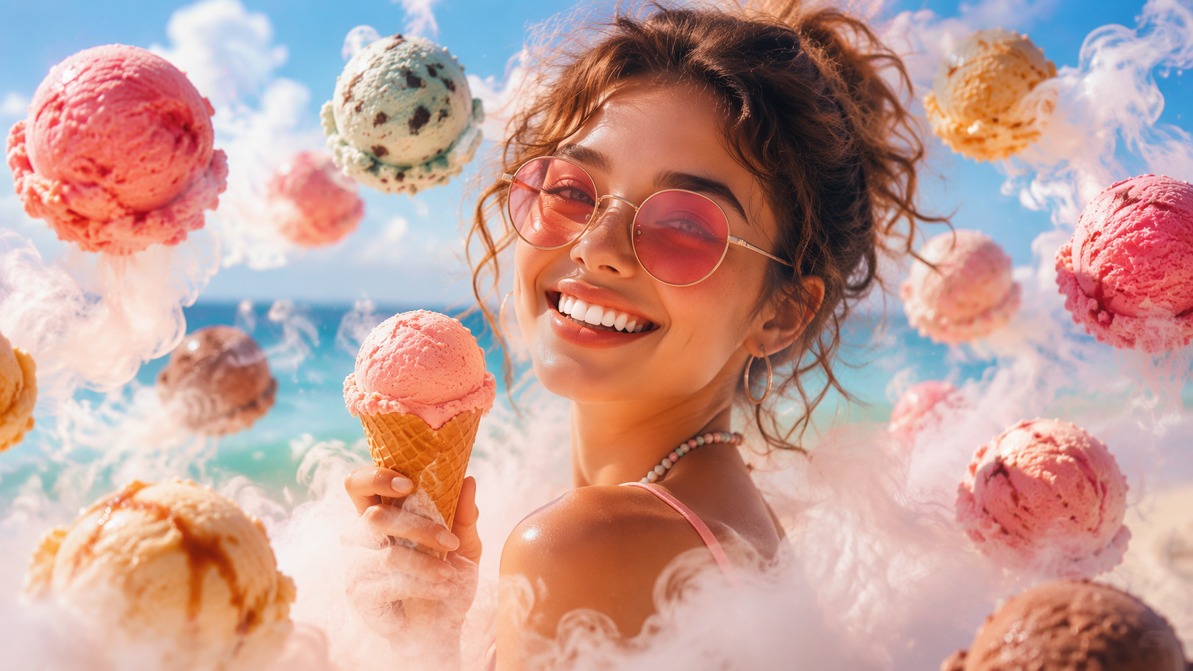 Dreamina AI Eiscremefilter Prompt Beispiel 3: Cremige Produktstimmung
