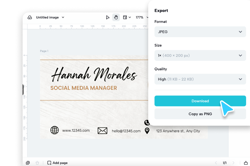Create marketing materials with a signature