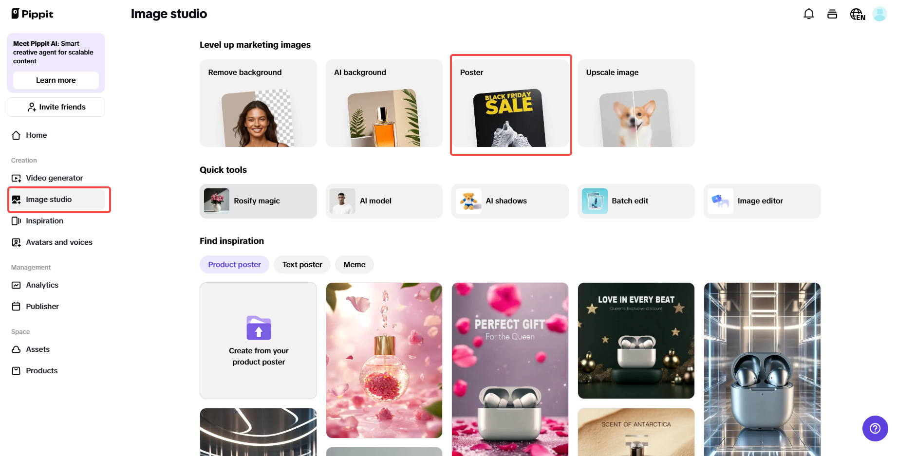 Select Poster from Image studio