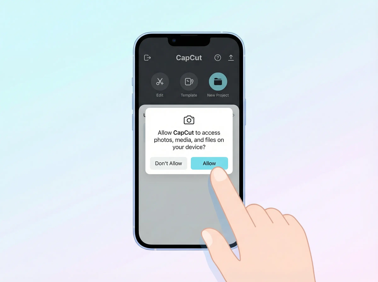grant photo album access to CapCut