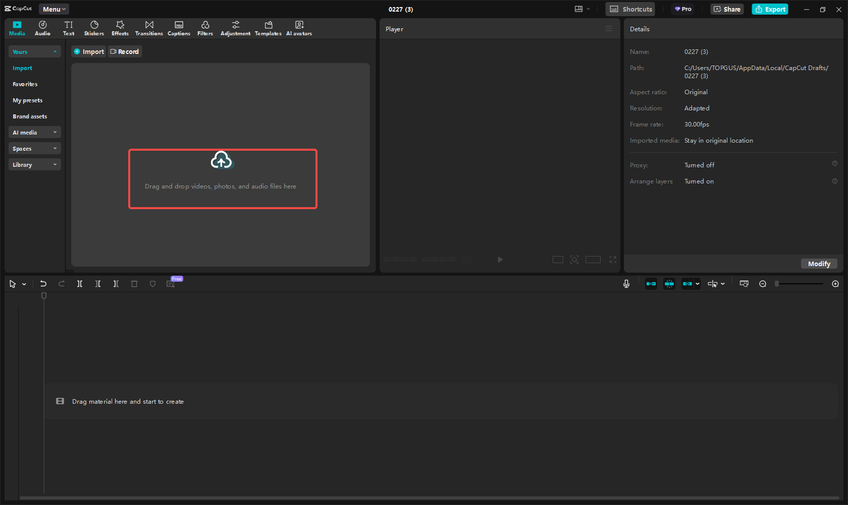 Import your clips