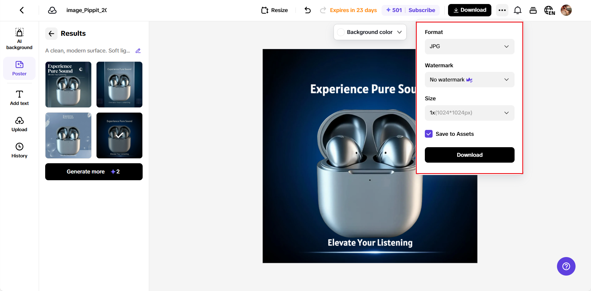 Exportando imagem para o dispositivo