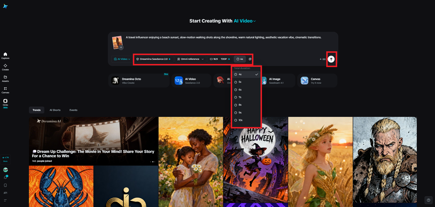 Adjust settings and generate your video