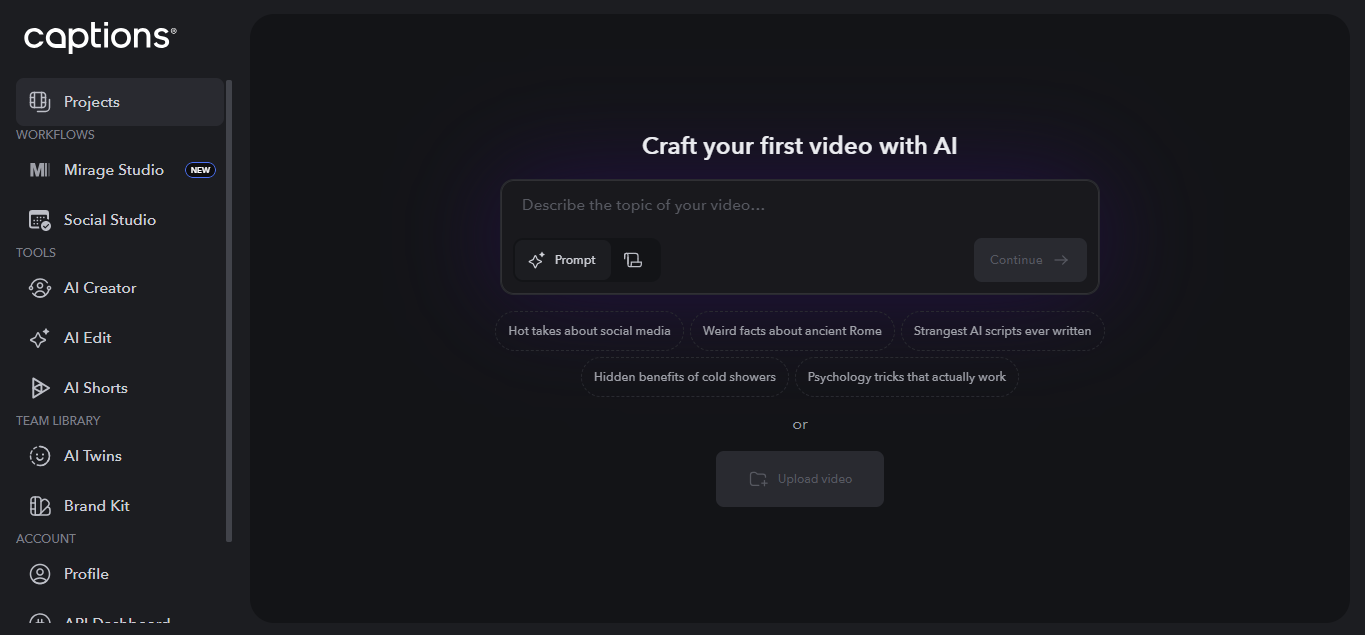 Công cụ tạo clip AI Caption