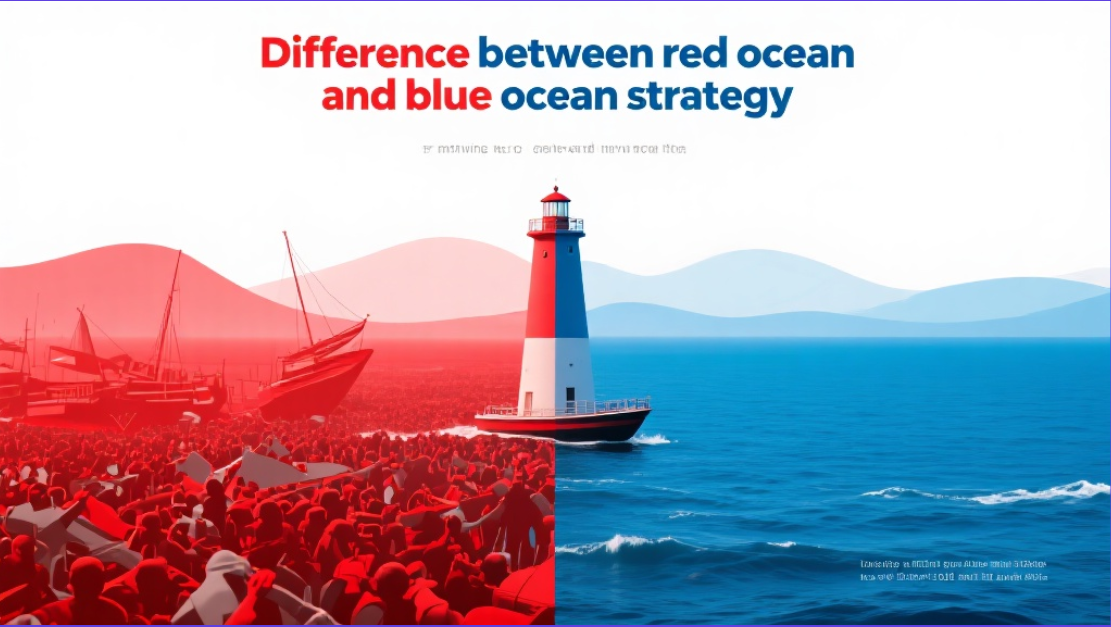 Contraste entre as estratégias de oceano azul e oceano vermelho