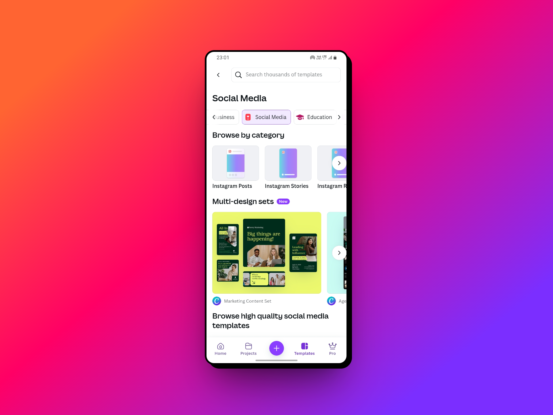 Canva templates for social media