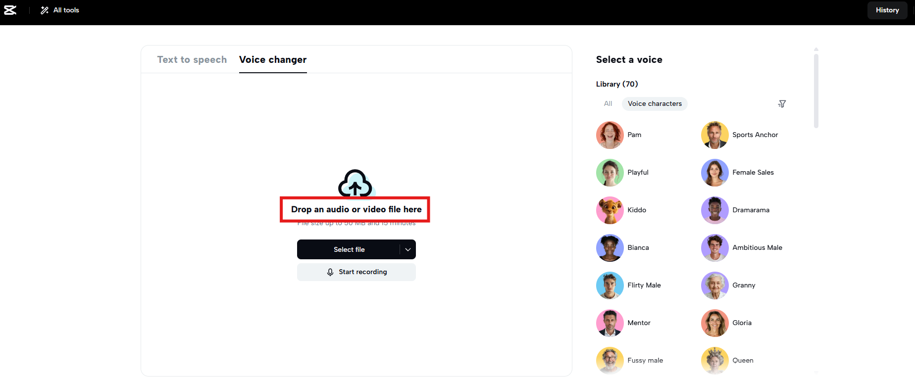 Support for audio/video changing