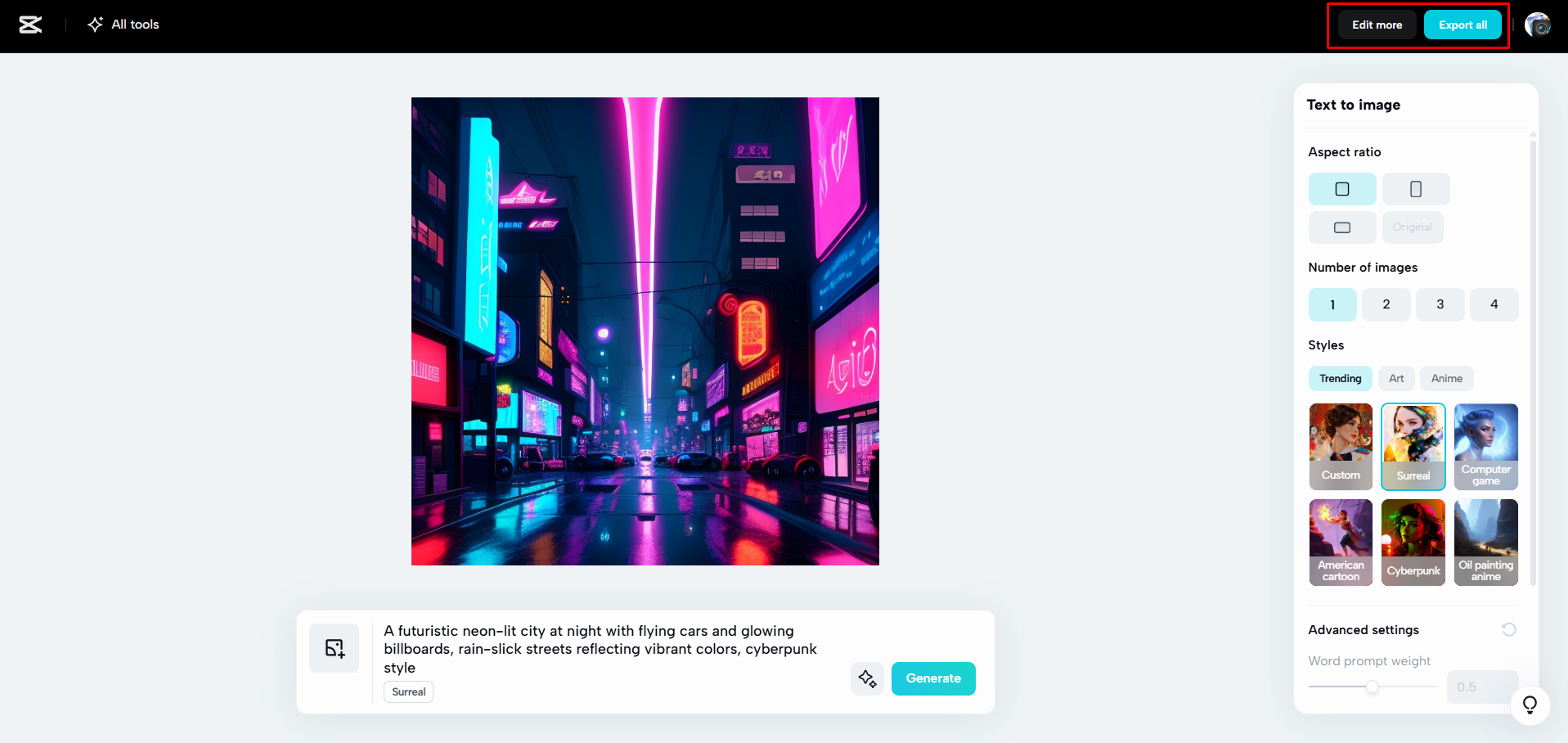 Descargando la imagen desde CapCut Web