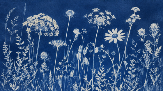 Sunny urban portrait of a fictional adult Ai Cyanotype Photo Prompts
