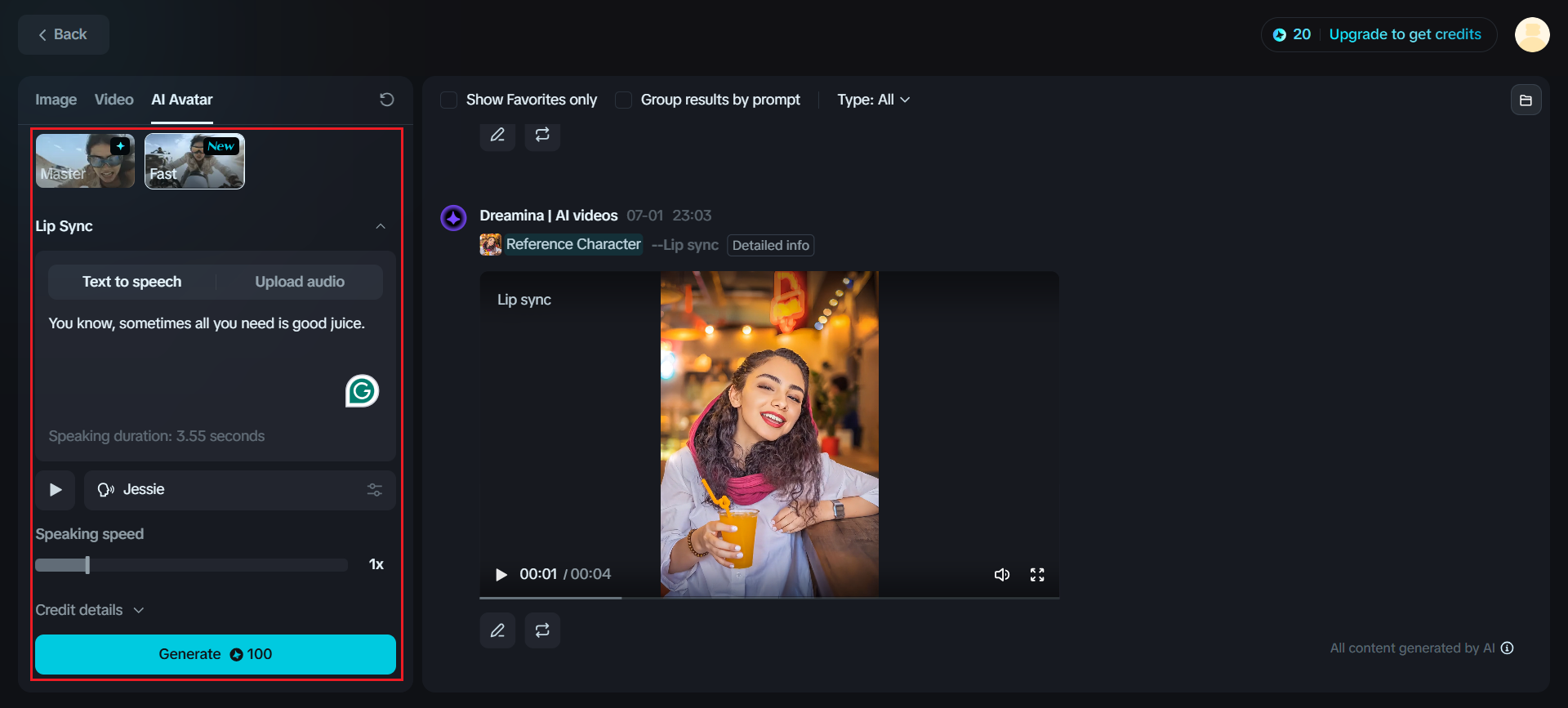 Hasilkan video berbicara Anda