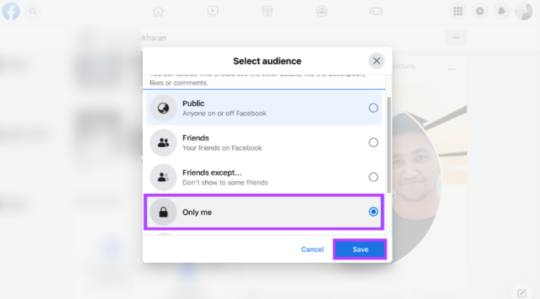 A quick way to update Facebook cover photo without notifying everyone