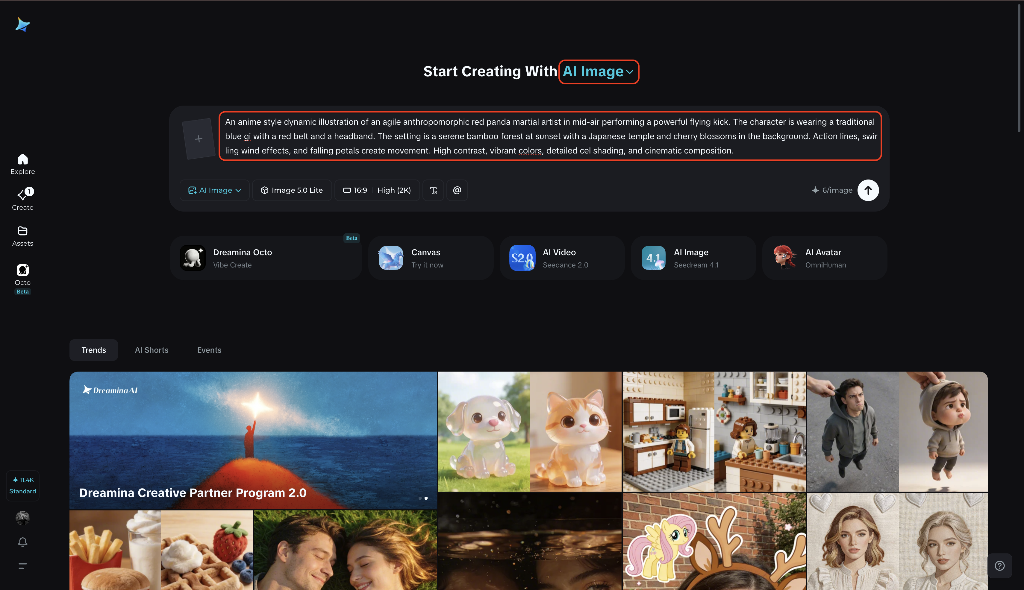 Inserisci il tuo prompt