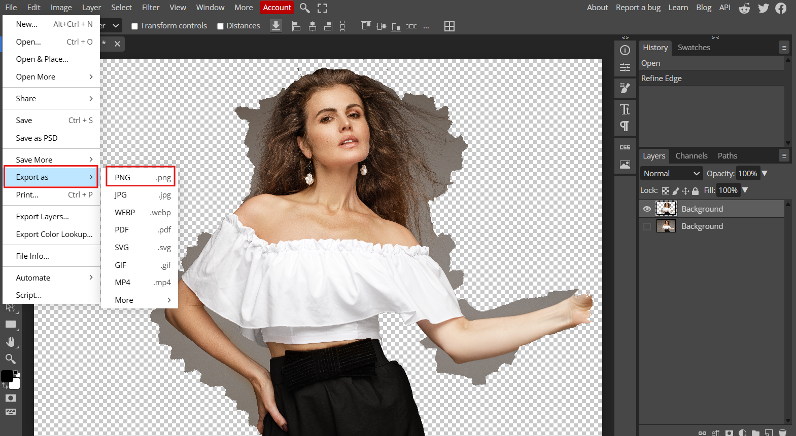 Export image