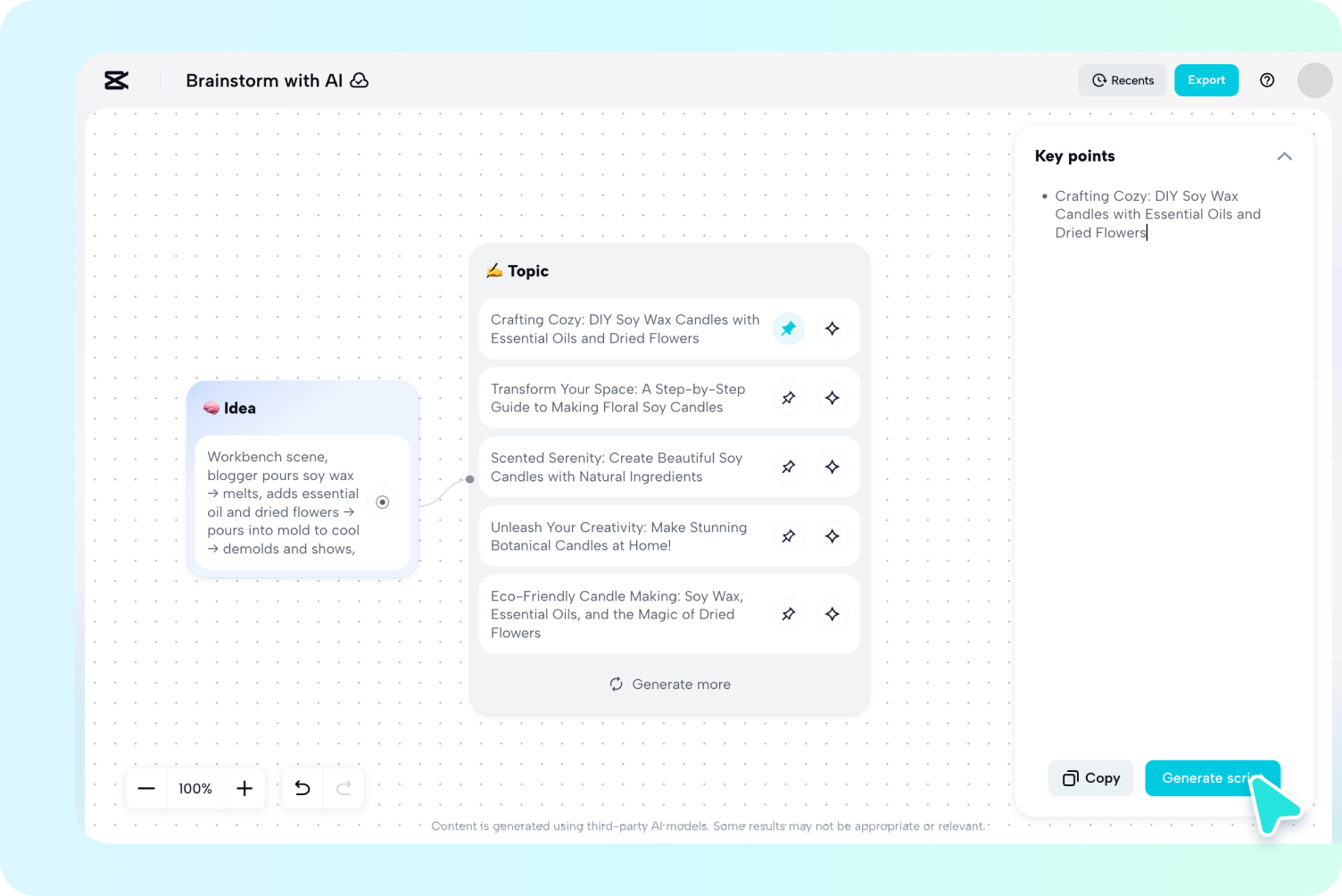  Generating your final script in CapCut
