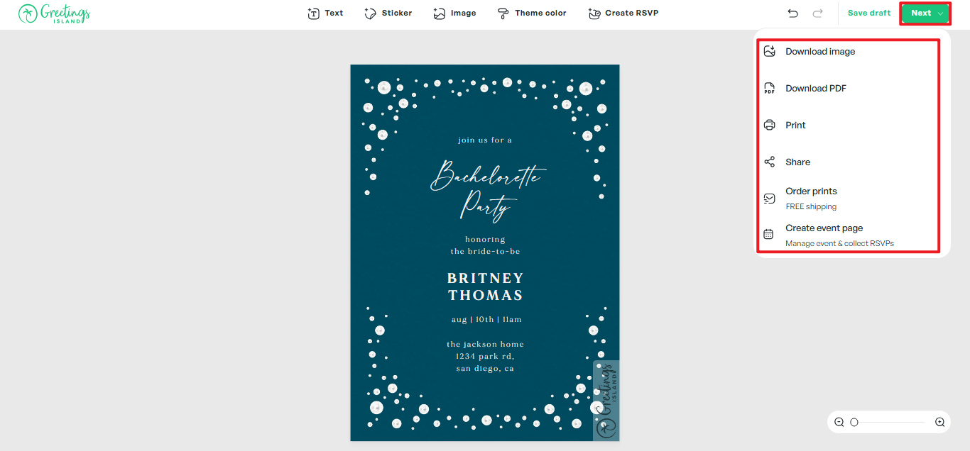 Laden Sie Ihre Jungfer-Einladung herunter