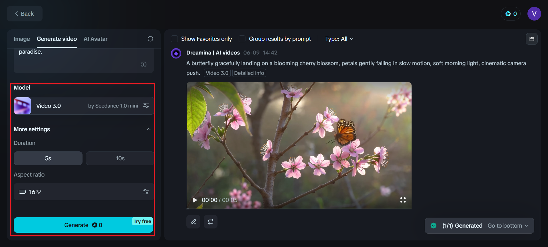 Generate your video