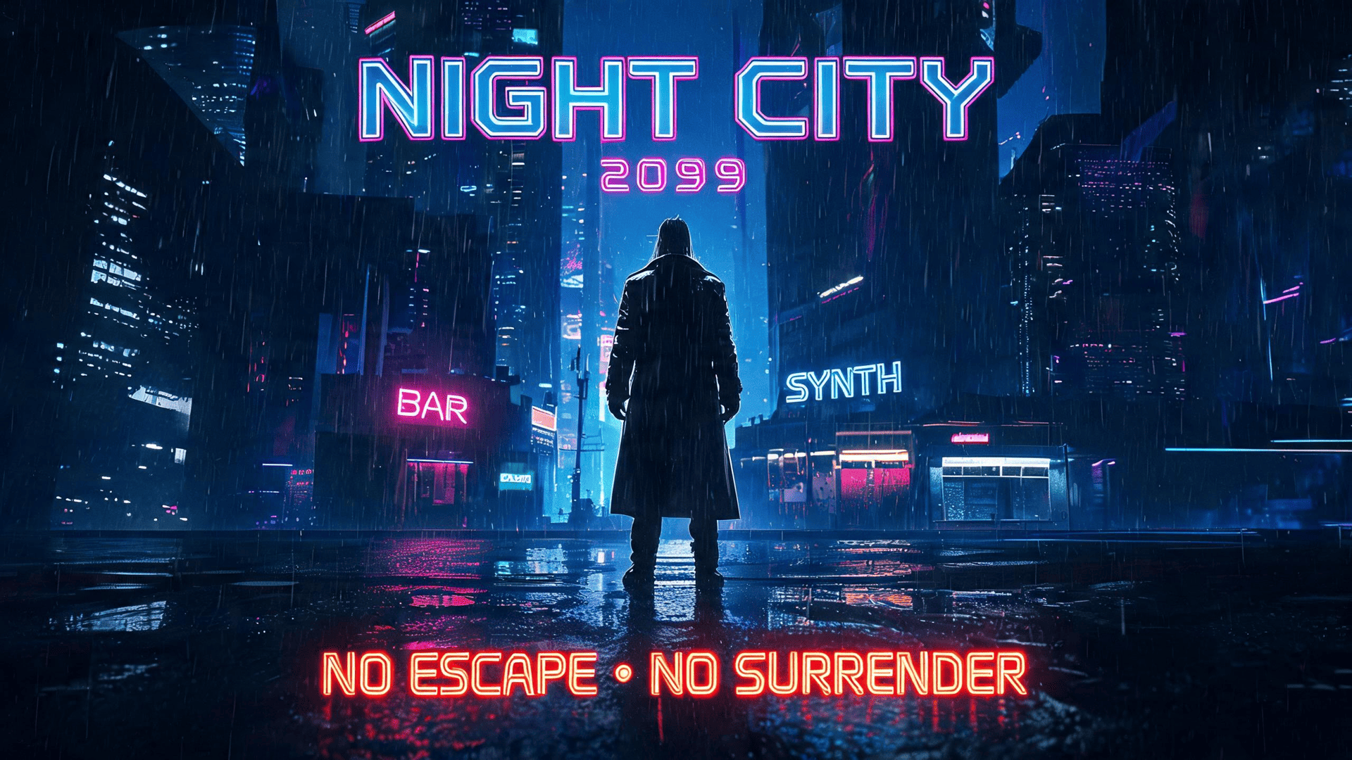 Póster de neon noir generado por IA