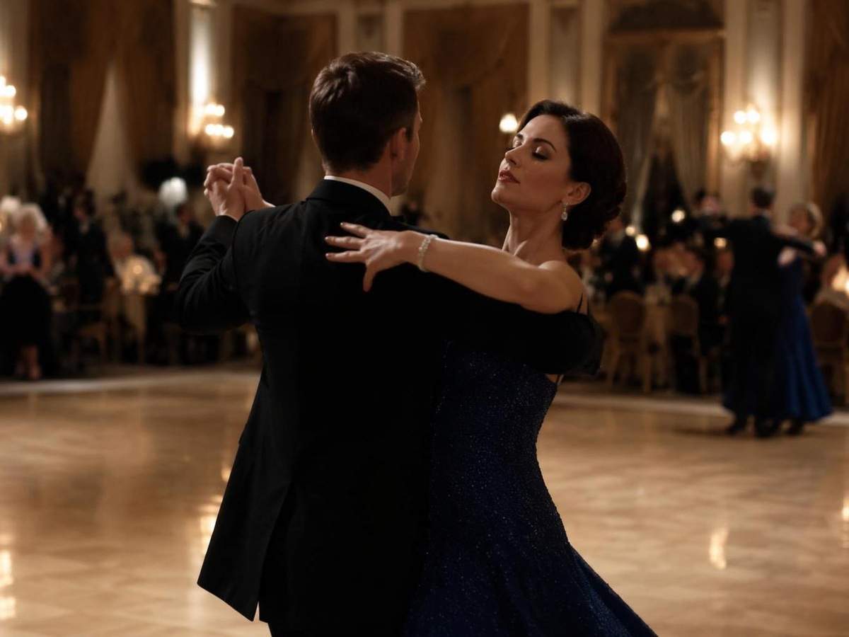 AI ballroom dance generator prompt card distinct real photo 2 in 4:3