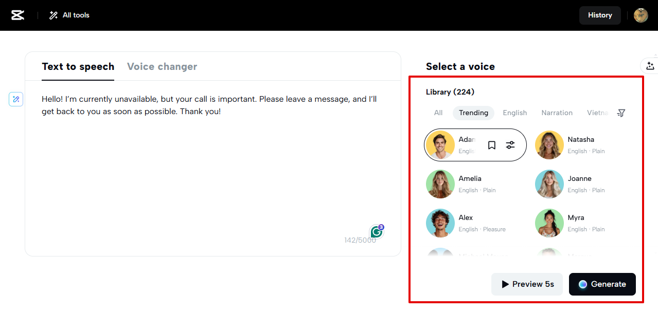 generating the voicemail