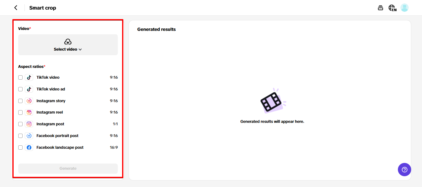 Recorte inteligente no editor não linear Pippit