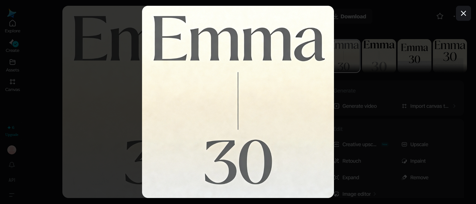 Birthday poster design idea: minimalist name and age design