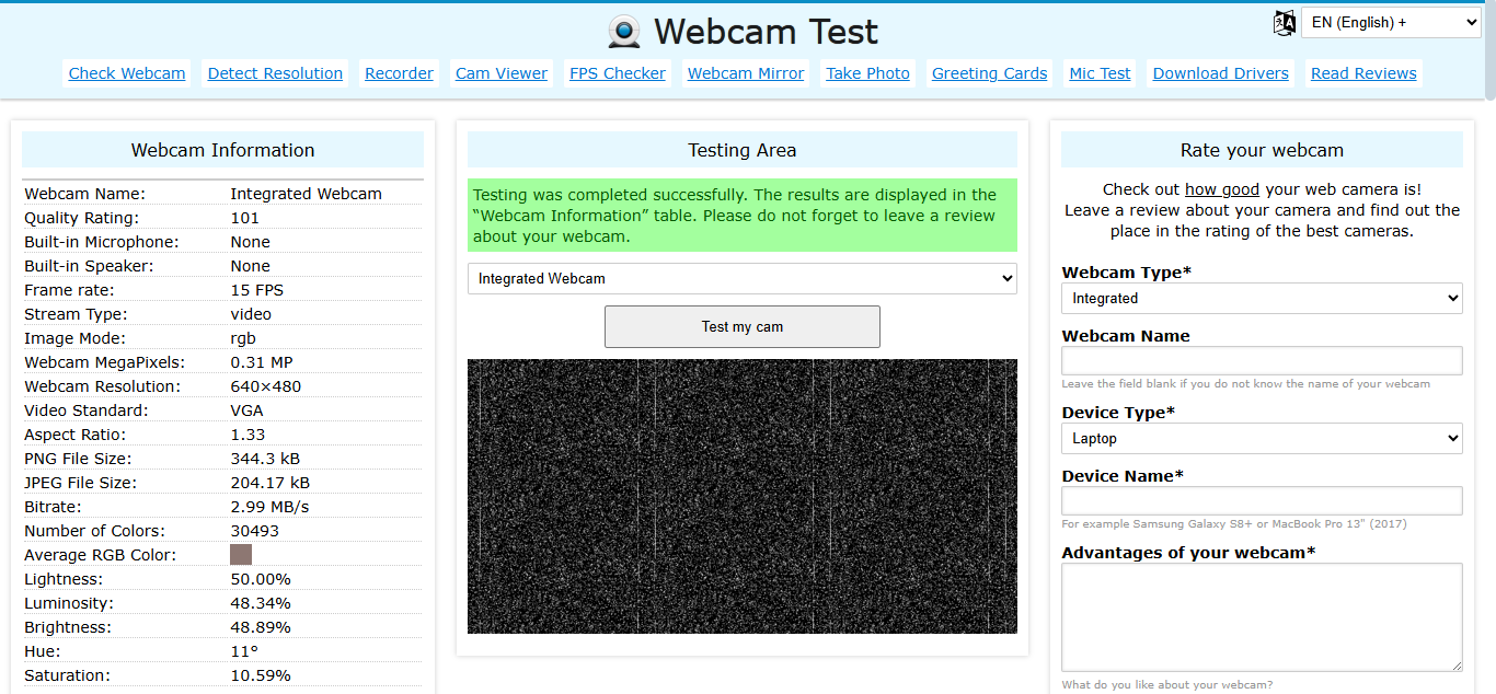 Webcam Test - best tool to test your webcam online