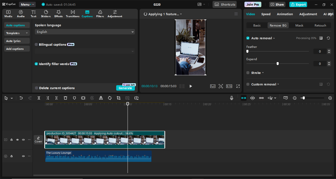 Interface of CapCut desktop video editor - the best tool to create TikTok videos