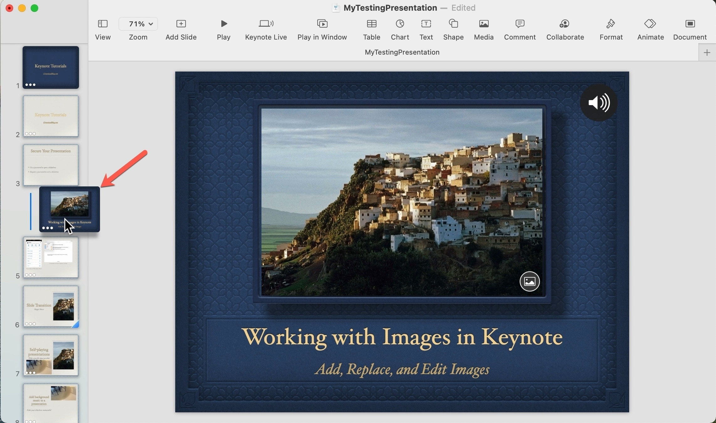 Import images and arrange them in order