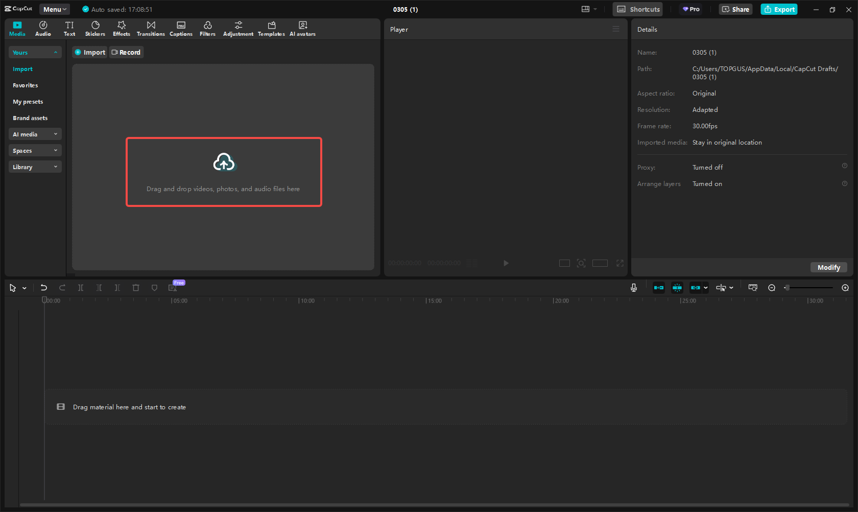 Import your clips