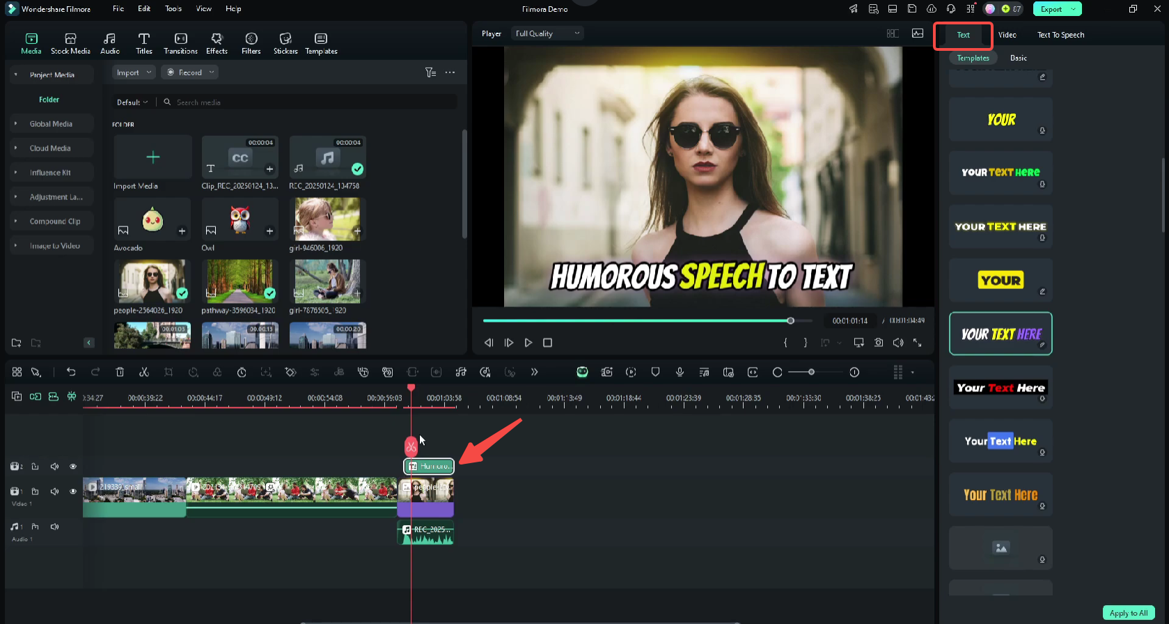 Adjust text appearance