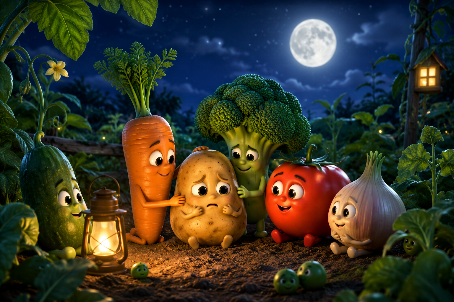 Dreamina AI vegetable story generator video prompt example 5: Vegetable Parade