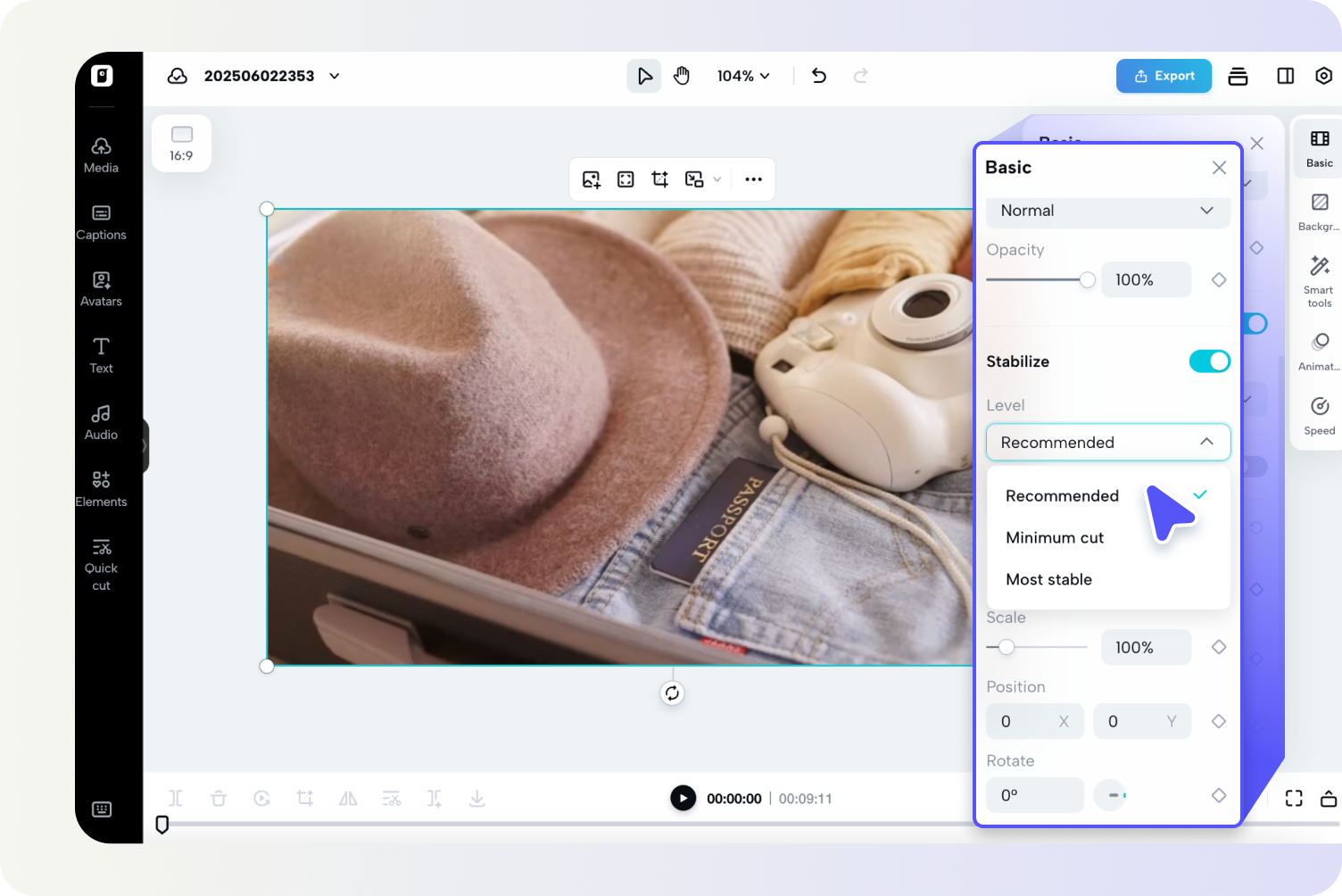 Stabilize your video with AI