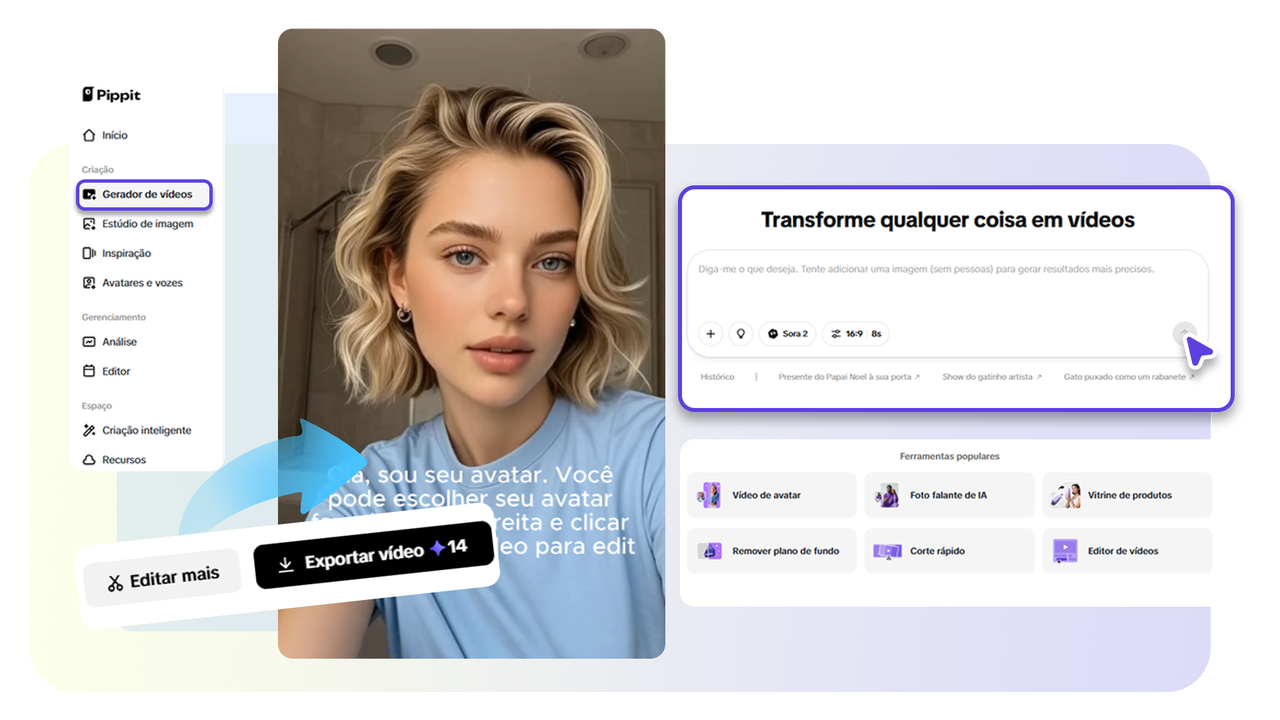 Carregando vídeo no Pippit