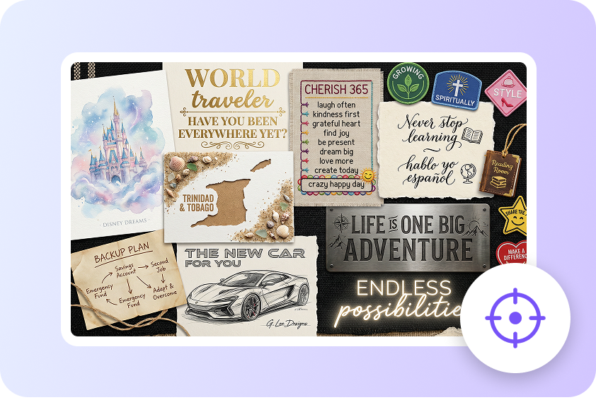  Vision board updated with progress images and completed milestones