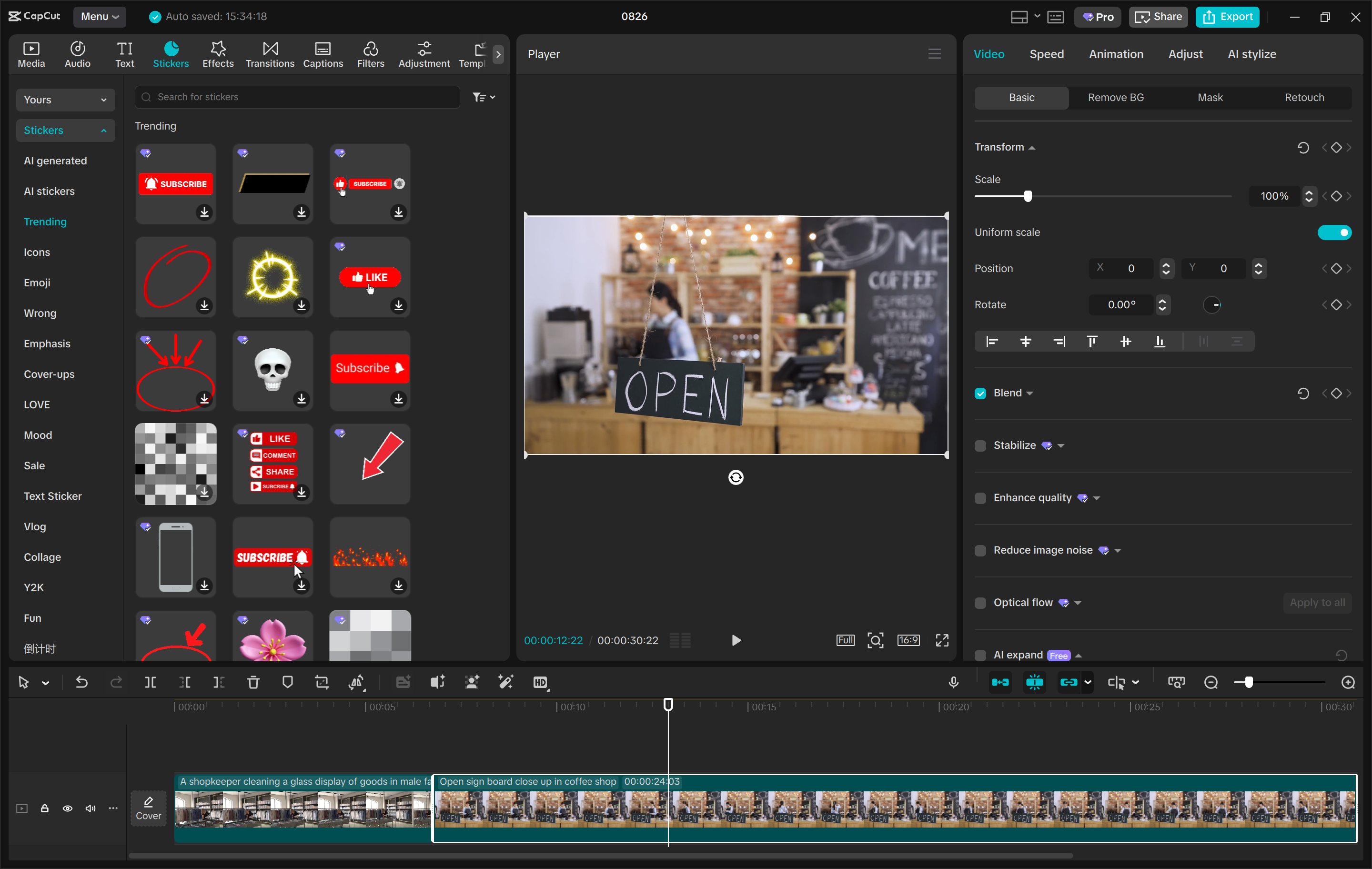 CapCut masaüstü video düzenleyicisinin düzenleme arayüzü- Google 'ı oluşturmak için etkili bir araç iş profilim kapak fotoğraf boyutu