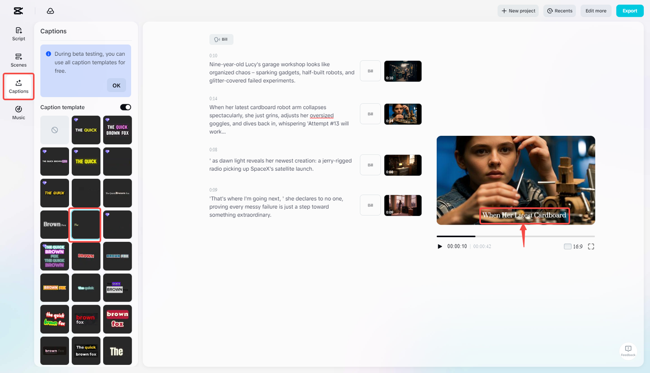 Edit more for the generated video