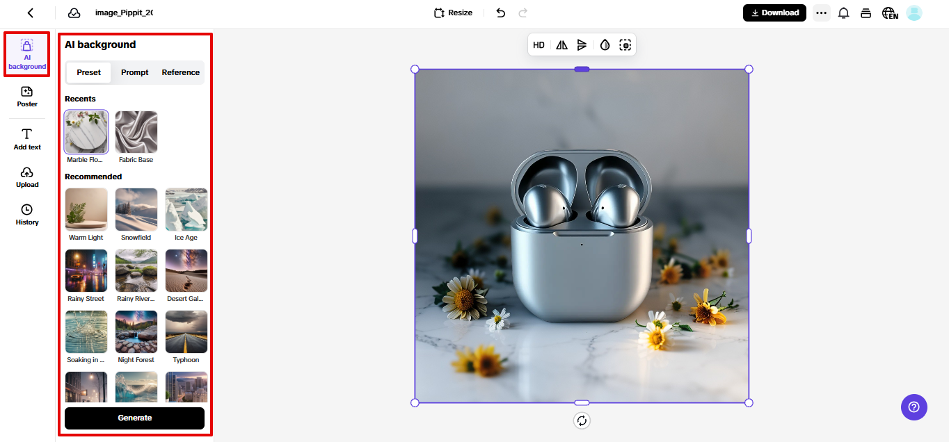 Creating product photo